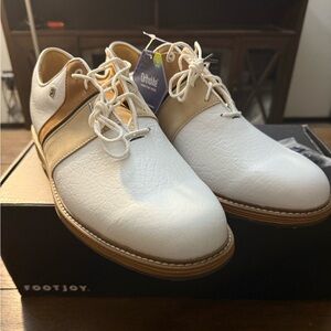 FootJoy Premiere Series Men’s White and Tan Athletic Golf Shoes size 12